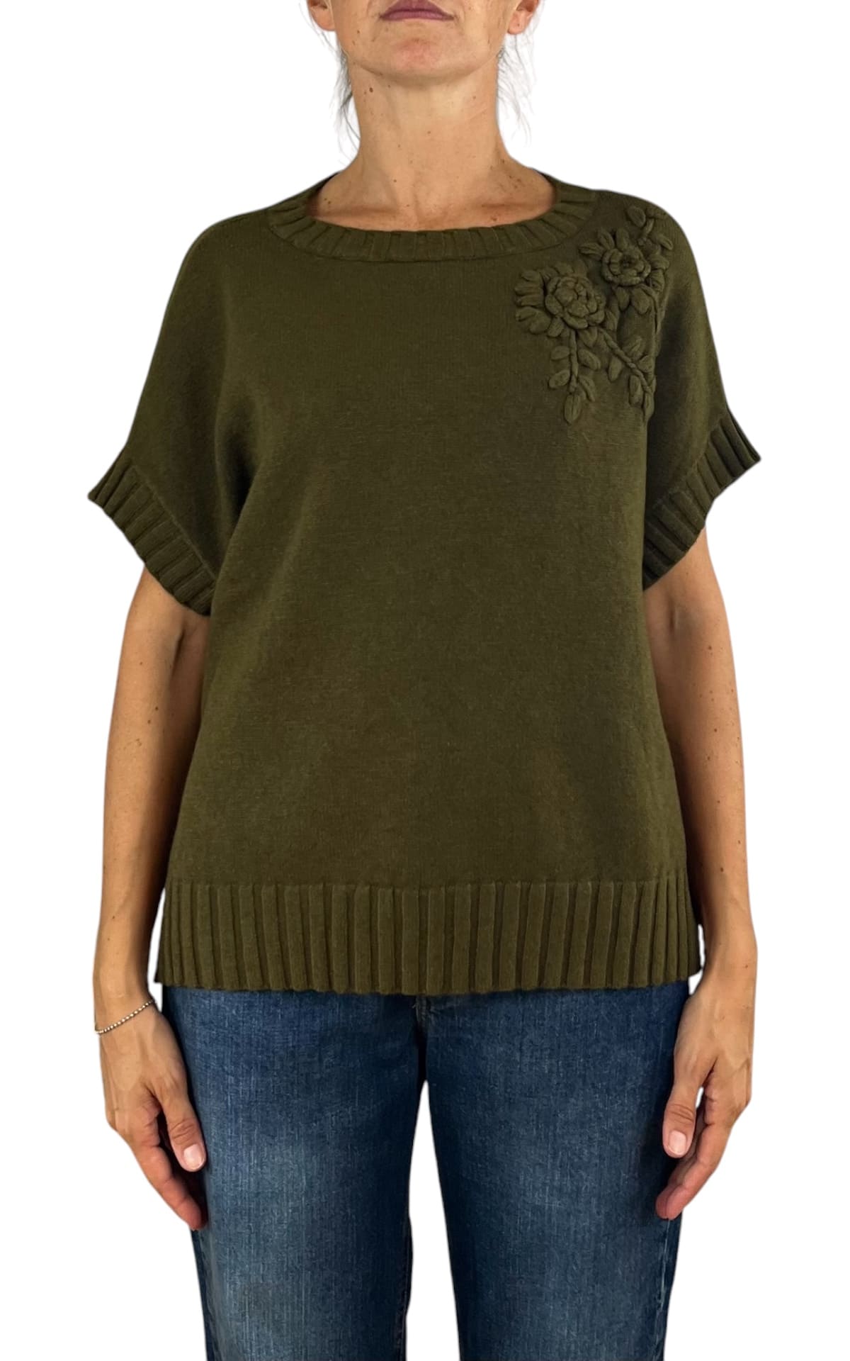 Initial - Gilet fiore - Verde