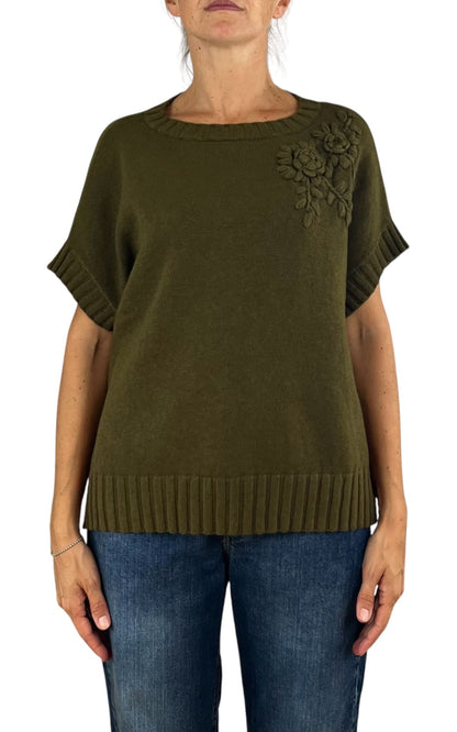 Initial - Gilet fiore - Verde