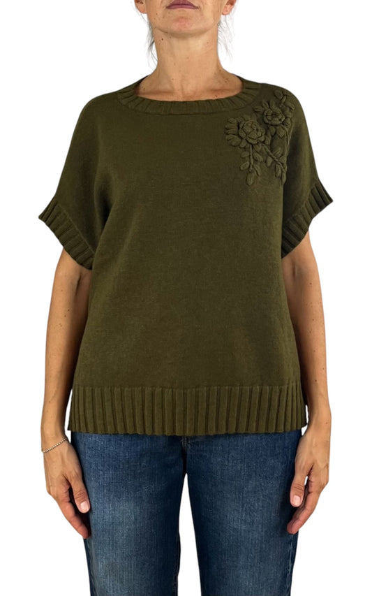 Initial - Gilet fiore - Verde