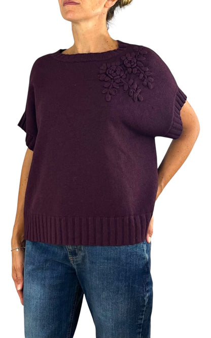 Initial - Gilet fiore - Vino