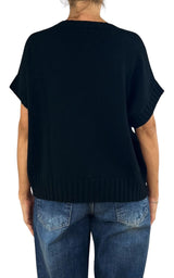 Initial - Gilet fiore - Nero