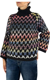 Flaminia G. - Maglia intarsi multicolor - Nero