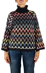 Flaminia G. - Maglia intarsi multicolor - Nero