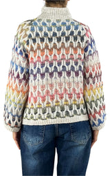Flaminia G. - Maglia intarsi multicolor - Burro