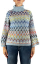 Flaminia G. - Maglia intarsi multicolor - Celeste