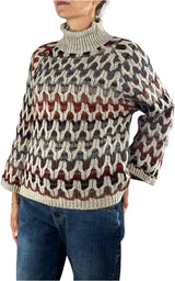 Flaminia G. - Maglia intarsi multicolor - Beige