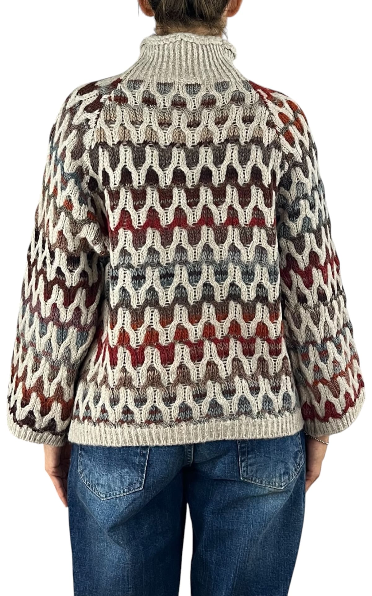 Flaminia G. - Maglia intarsi multicolor - Beige