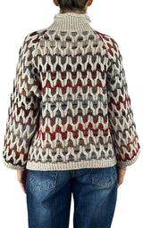Flaminia G. - Maglia intarsi multicolor - Beige
