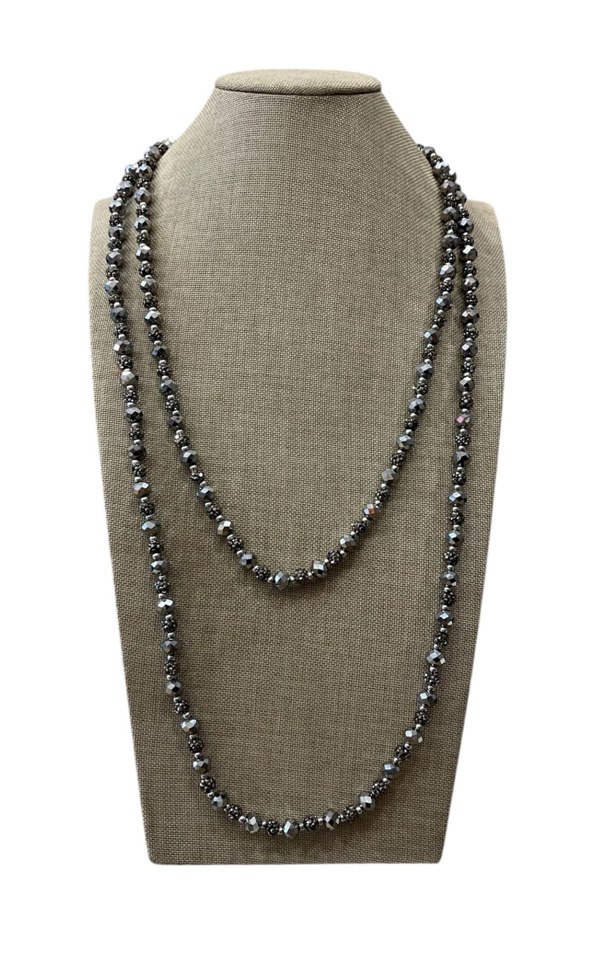 Susan Di - Collana lunga con cristalli e sfere - Argento