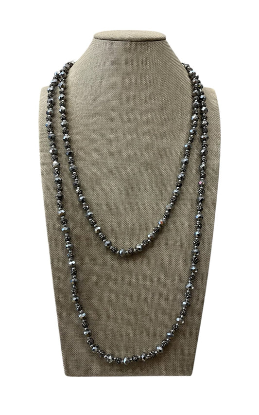 Susan Di - Collana lunga con cristalli e sfere - Argento