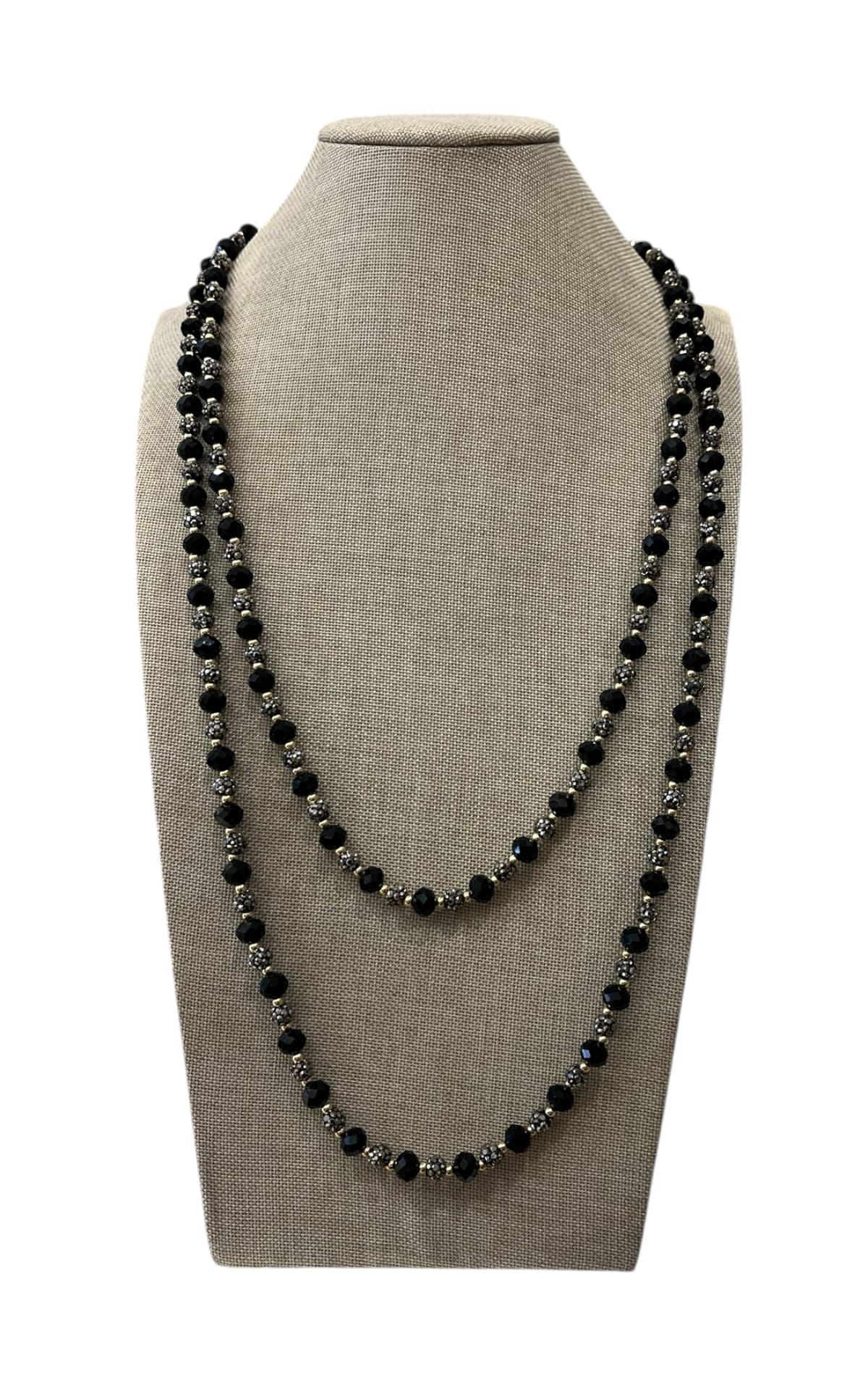 Susan Di - Collana lunga con cristalli e sfere - Nero