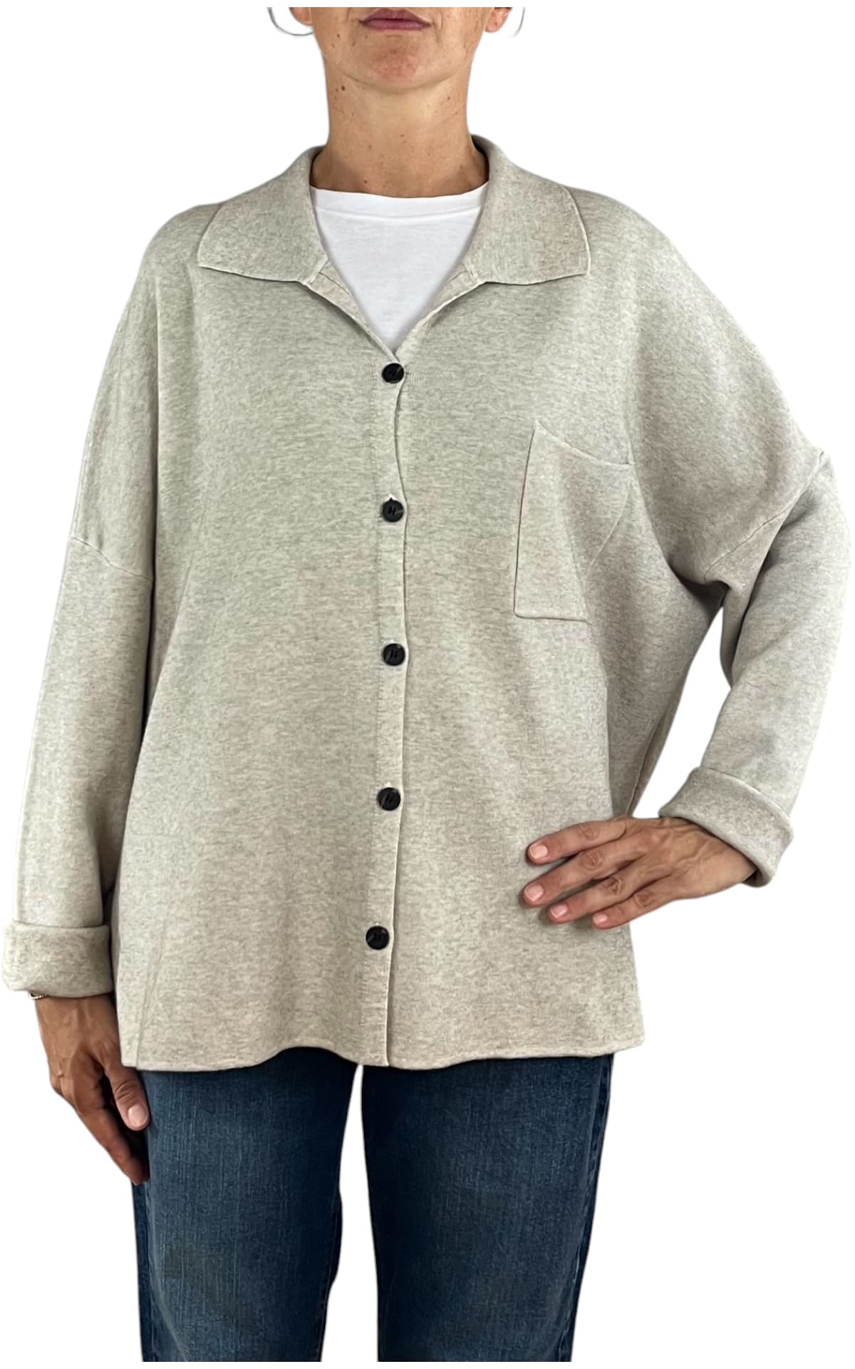 Initial - Giacca camicia over - Burro