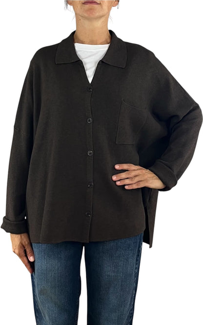 Initial - Giacca camicia over - Moro