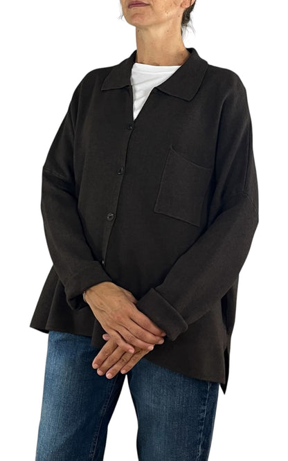 Initial - Giacca camicia over - Moro