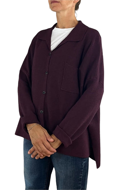 Initial - Giacca camicia over - Vino