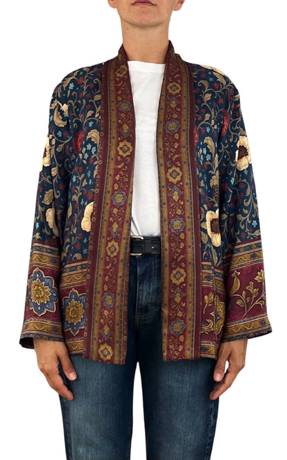 Wu'Side - Giacca Kimono - Blu/Vino