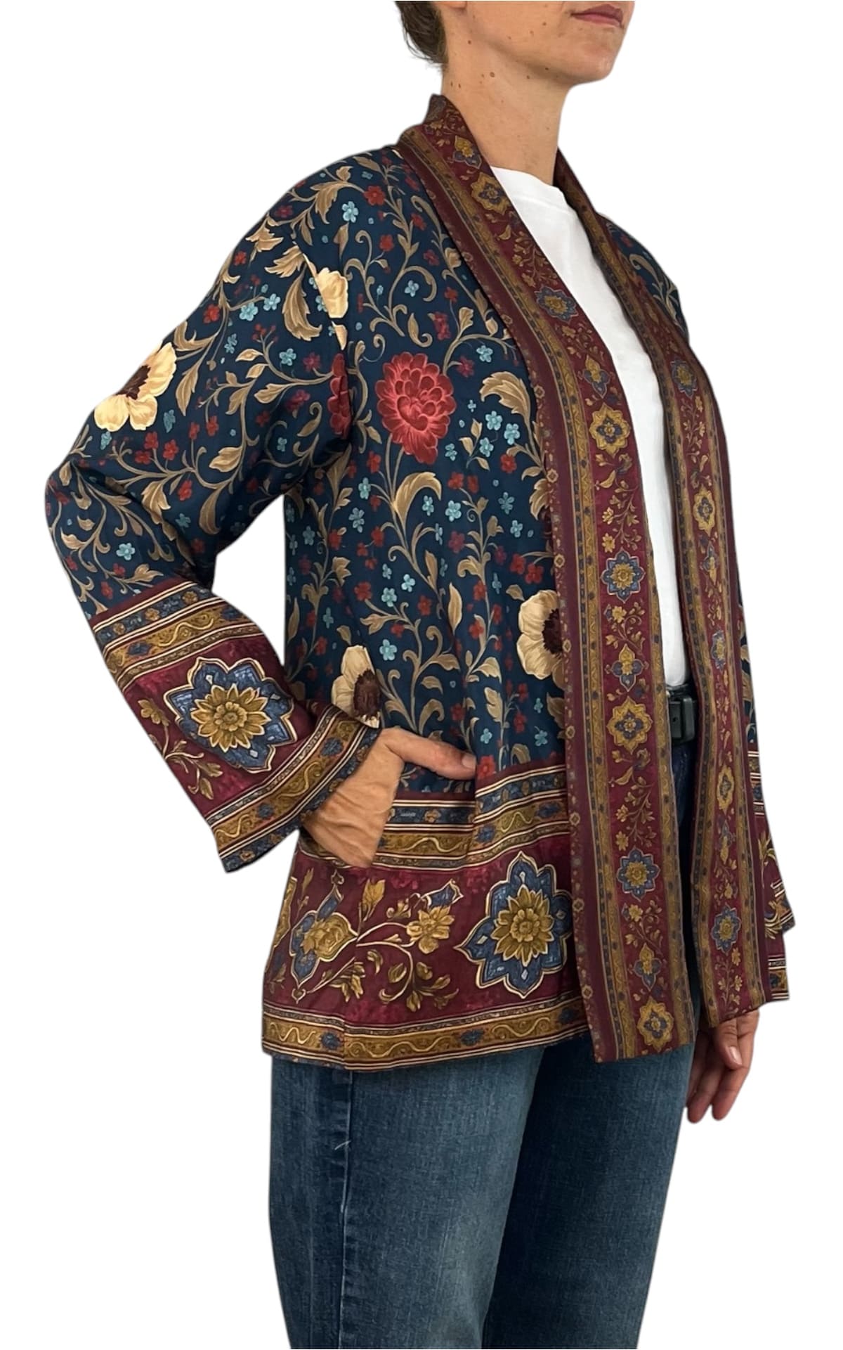 Wu'Side - Giacca Kimono - Blu/Vino