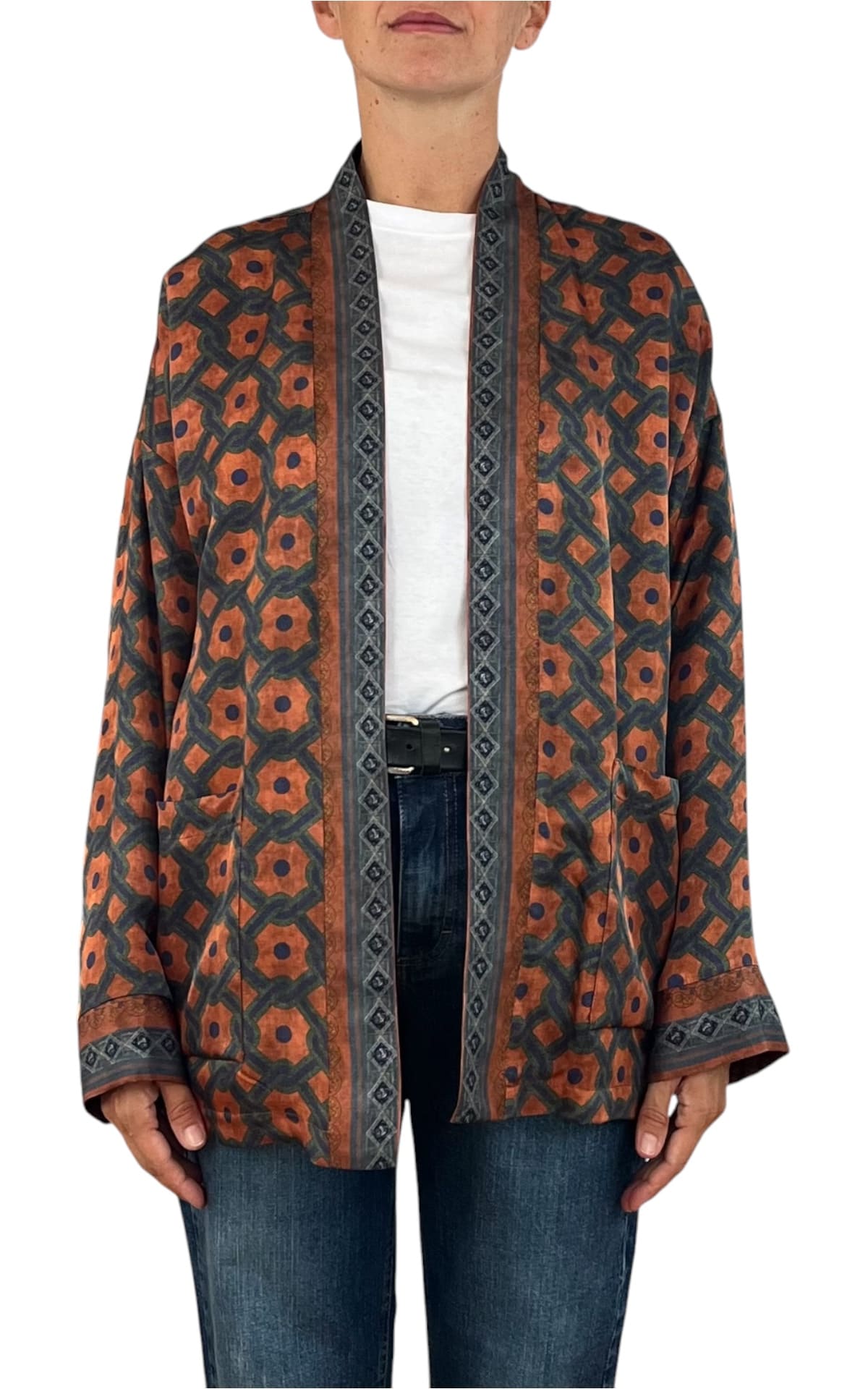 Wu'Side - Kimono corto con tasche - Arancio