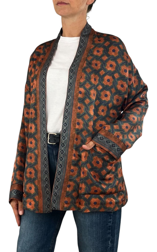 Wu'Side - Kimono corto con tasche - Arancio