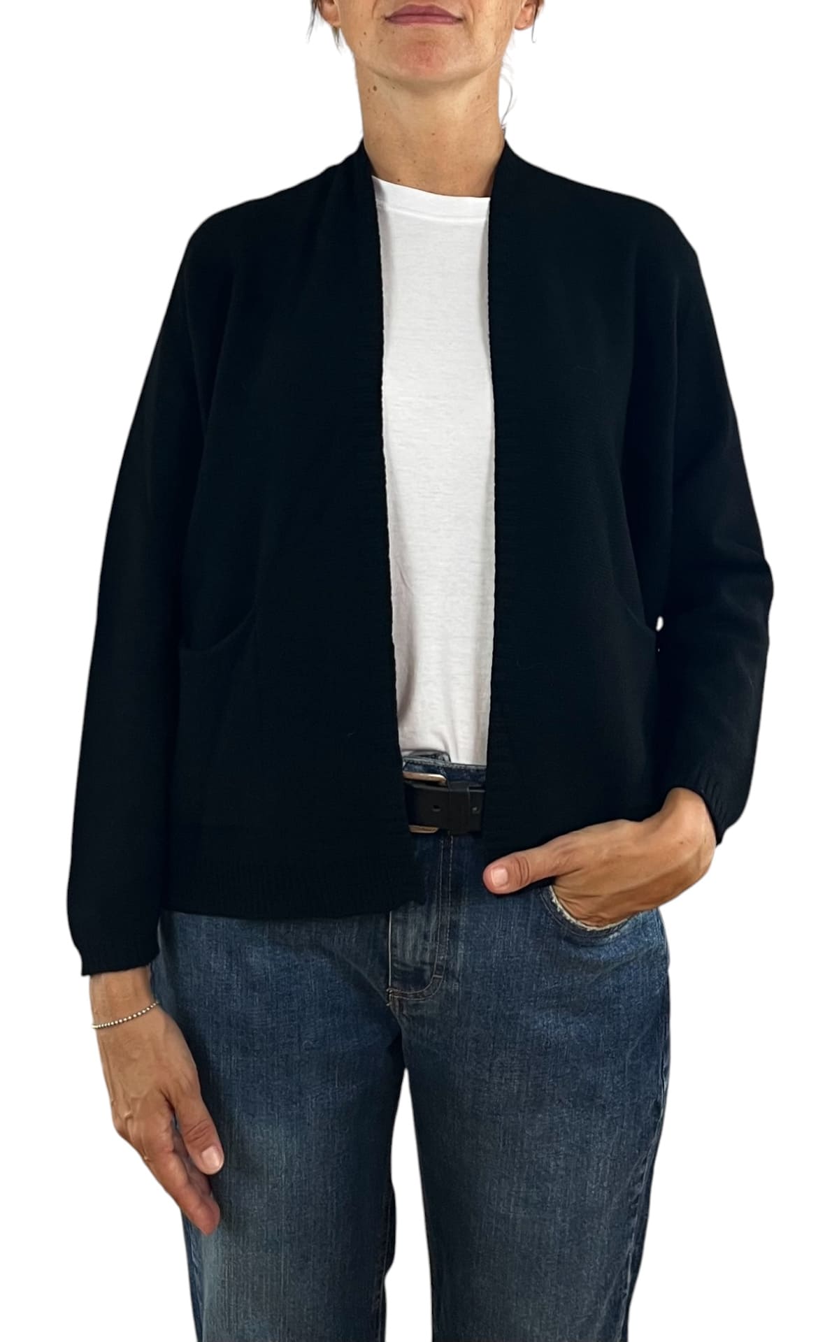 Initial - Cardigan corto - Nero