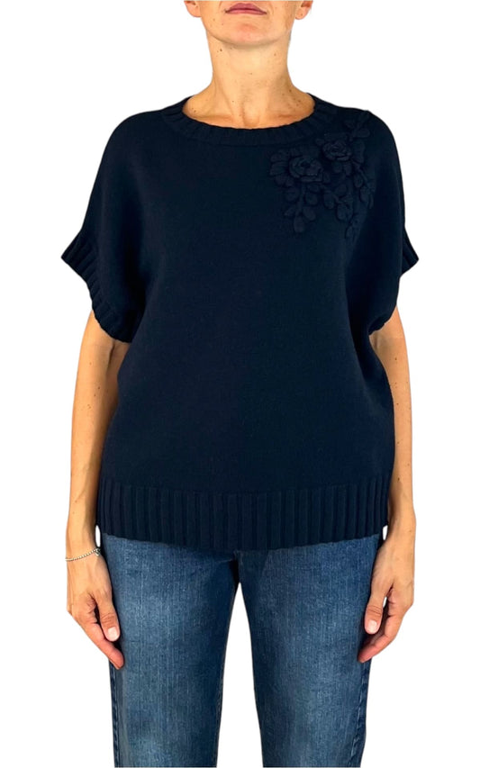 Initial - Gilet fiore - Blu