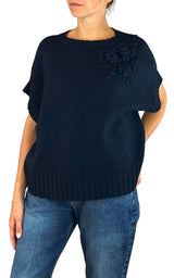Initial - Gilet fiore - Blu