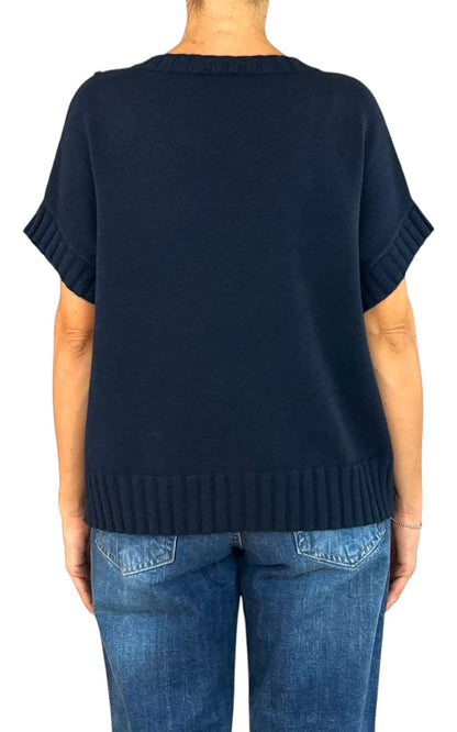 Initial - Gilet fiore - Blu