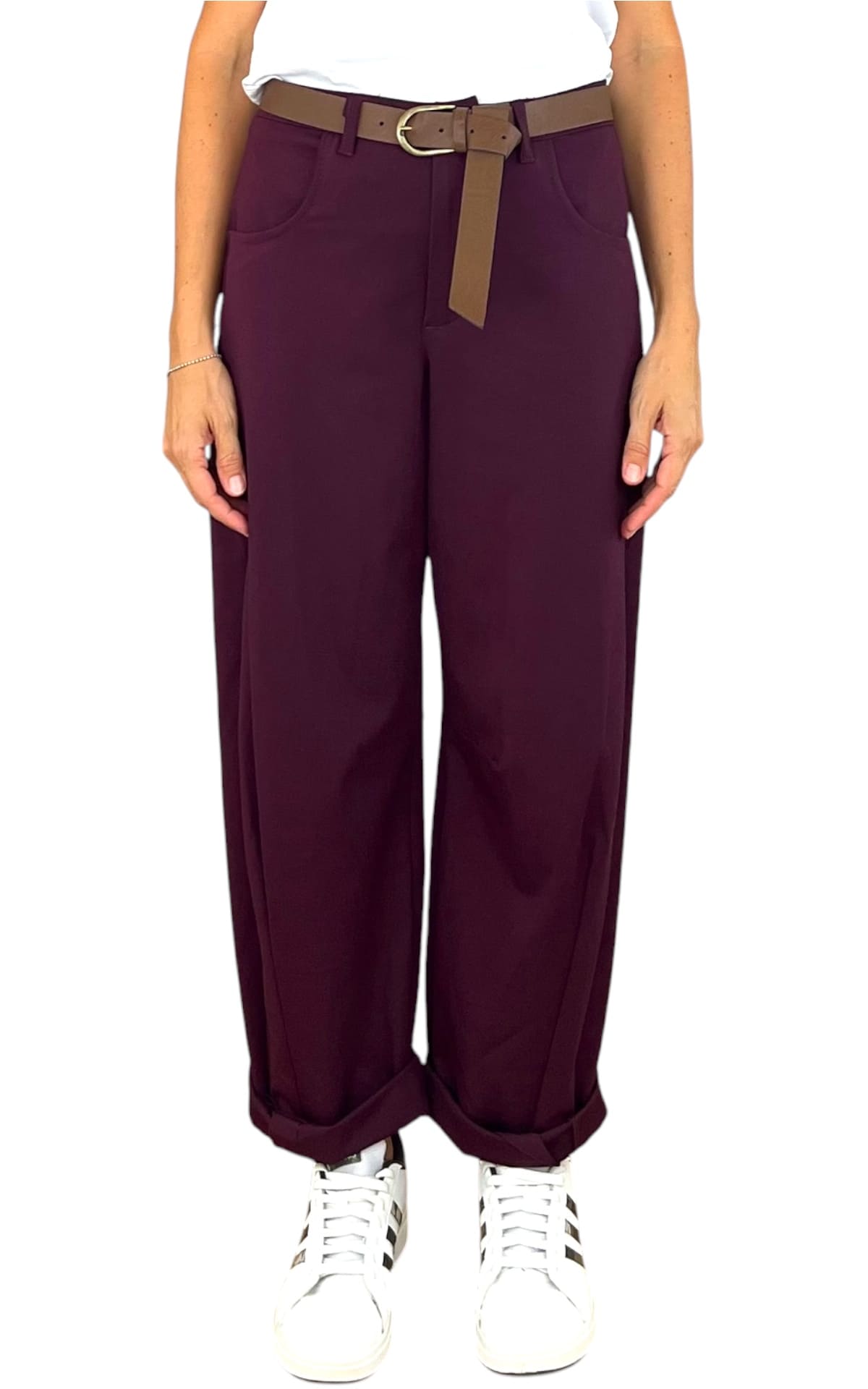 Minth - Pantalone baloon punto milano - Prugna