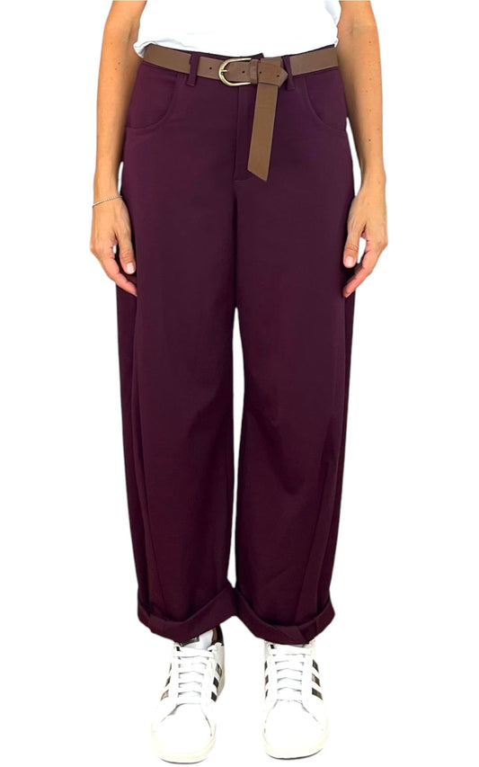 Minth - Pantalone baloon punto milano - Prugna