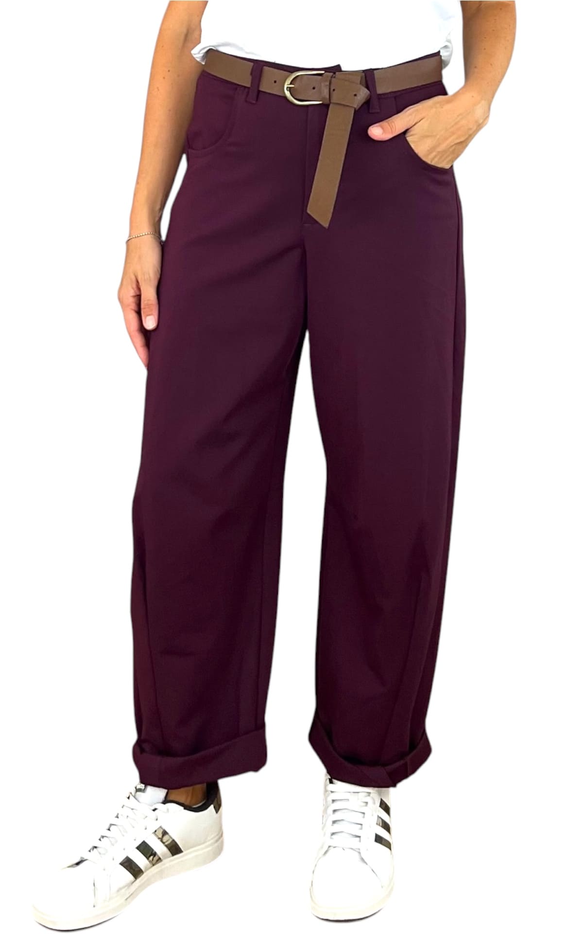 Minth - Pantalone baloon punto milano - Prugna