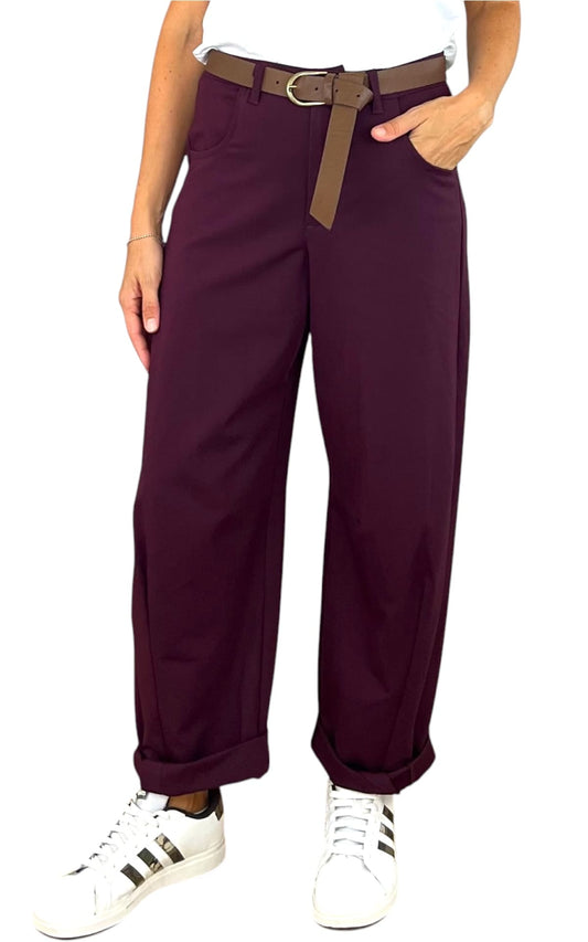 Minth - Pantalone baloon punto milano - Prugna