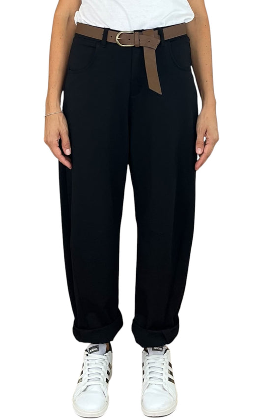 Minth - Pantalone baloon punto milano - Nero