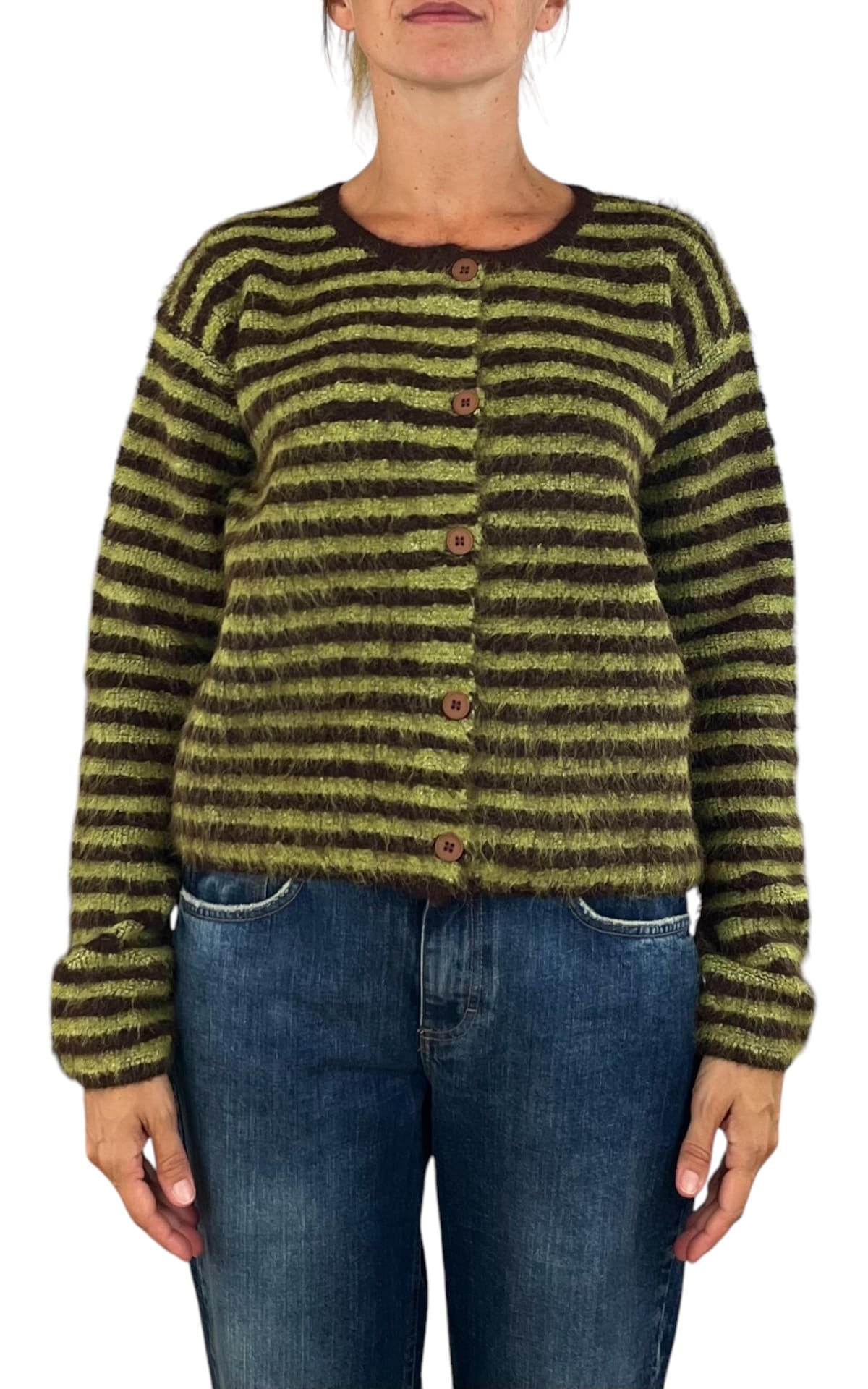 Compañia Fantastica - Cardigan a righe - Moro/Verde