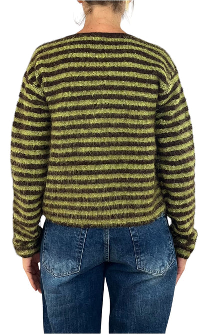 Compañia Fantastica - Cardigan a righe - Moro/Verde