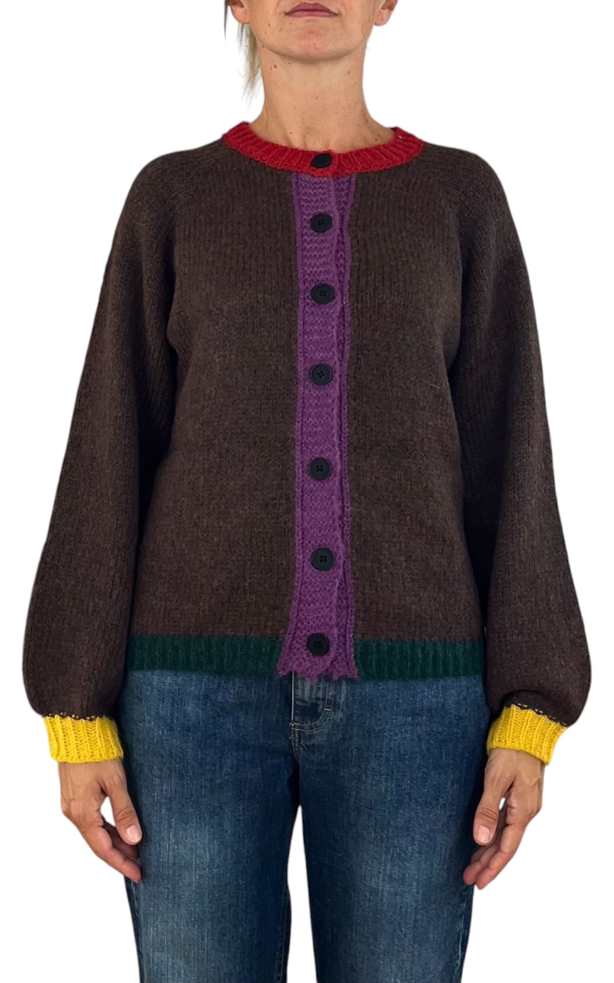 Compañia Fantastica - Cardigan con bordi colorati - Moro