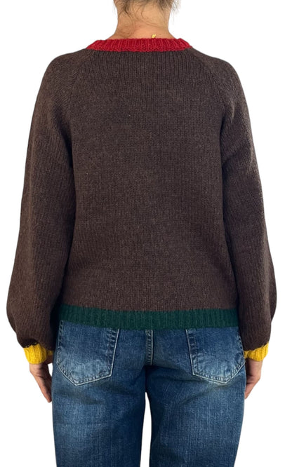 Compañia Fantastica - Cardigan con bordi colorati - Moro