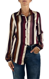 Off-On - Camicia a righe - Prugna
