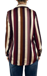 Off-On - Camicia a righe - Prugna