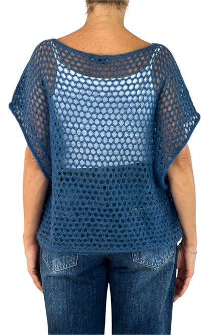 Initial - Gilet traforato - Azzurro