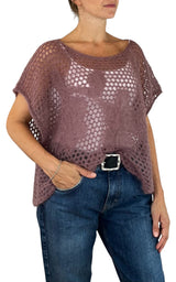 Initial - Gilet traforato - Rosa