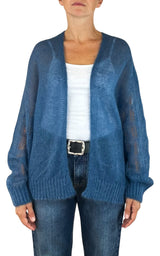 Initial - Cardigan mohair - Azzurro