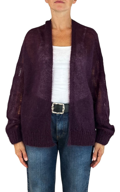Initial - Cardigan mohair - Prugna