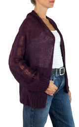 Initial - Cardigan mohair - Prugna