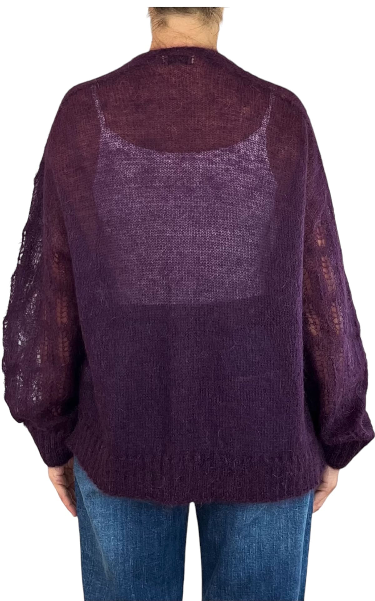 Initial - Cardigan mohair - Prugna