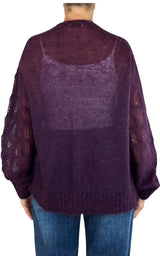 Initial - Cardigan mohair - Prugna