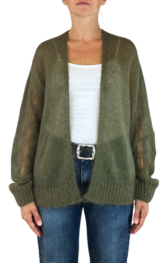Initial - Cardigan mohair - Verde militare