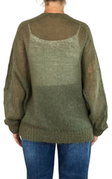 Initial - Cardigan mohair - Verde militare