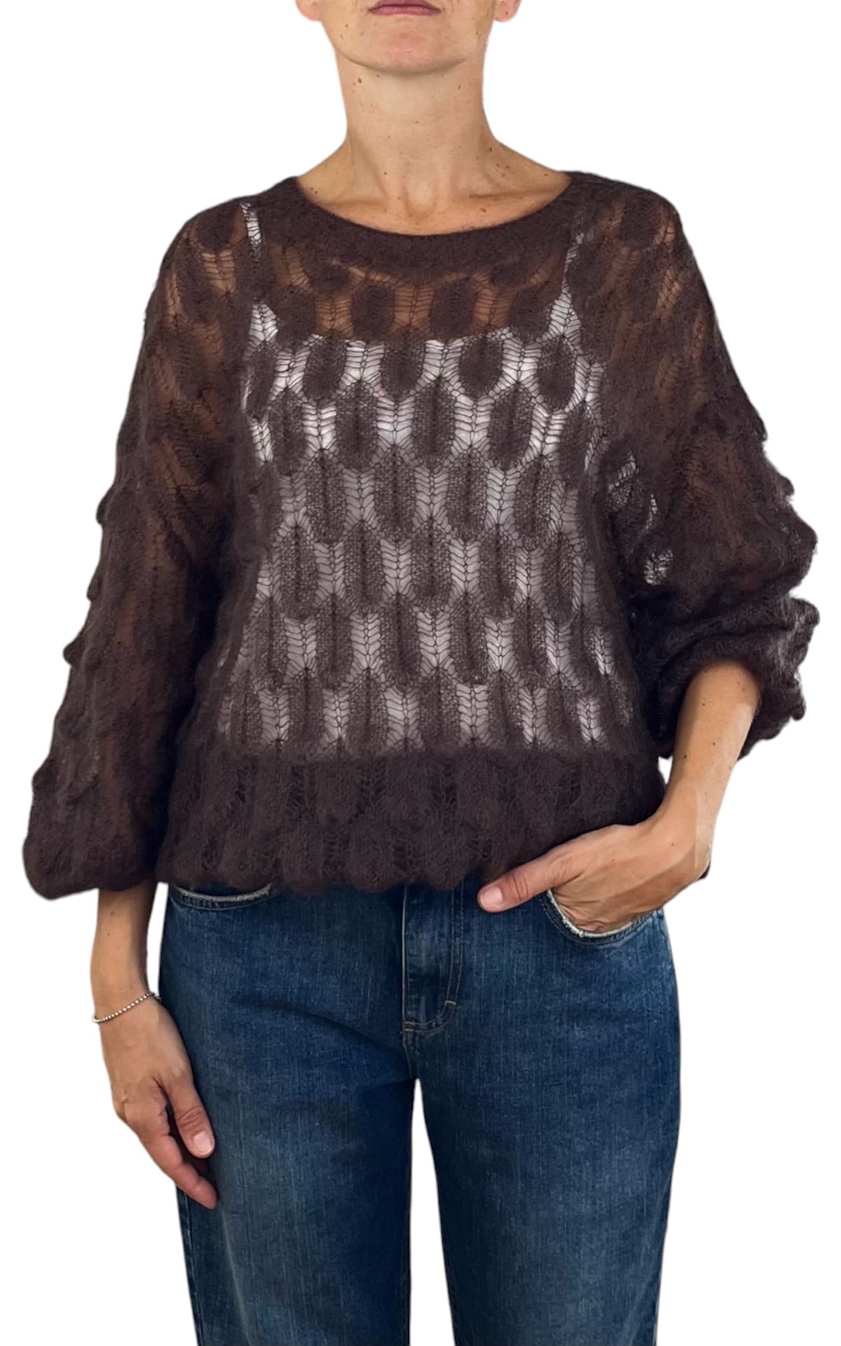 Off-on - Maglia pavone-Moro