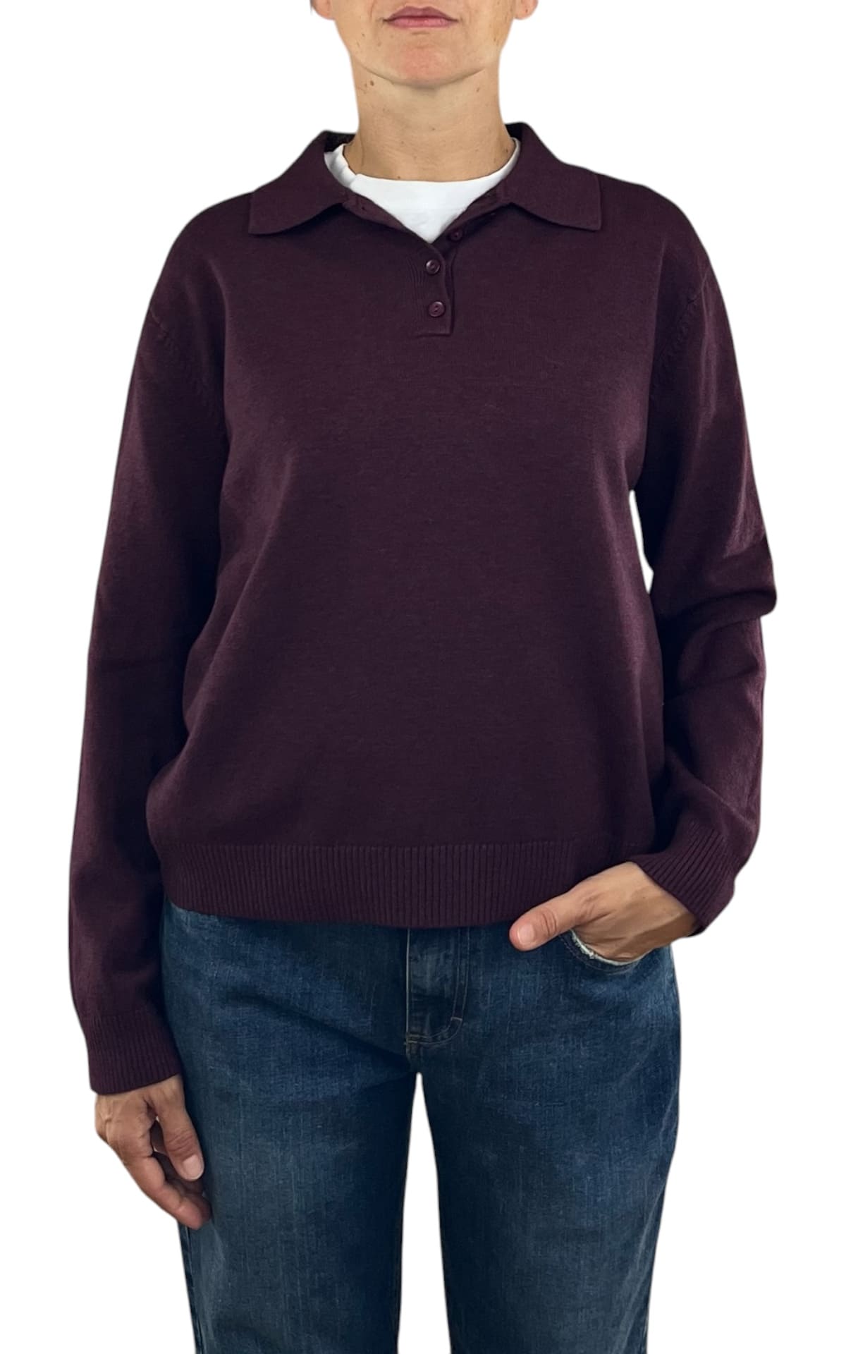 Initial - Polo in maglia - Vino