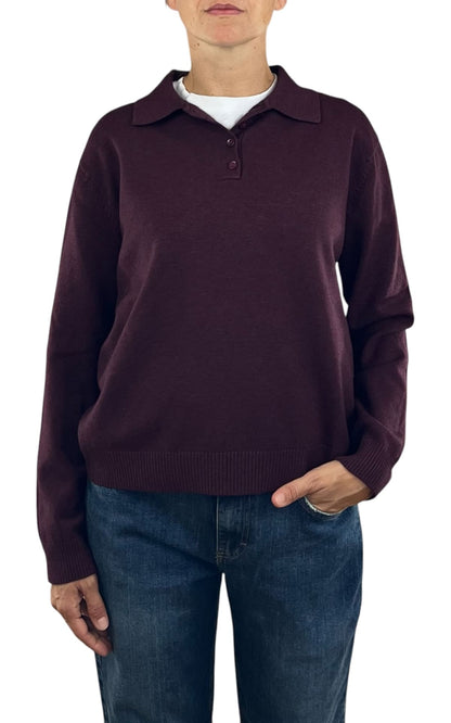 Initial - Polo in maglia - Vino